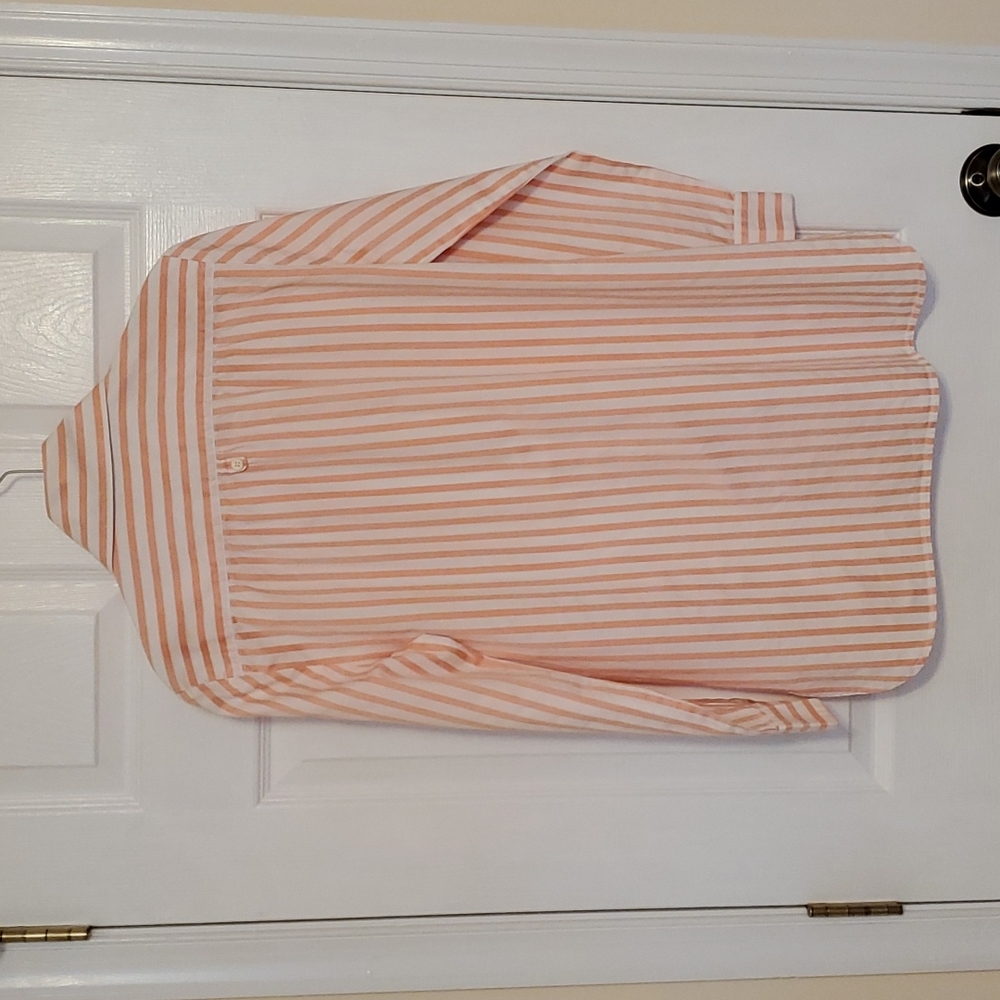 Thalian Xtract Button Down Orange Striped Shirt - image 2